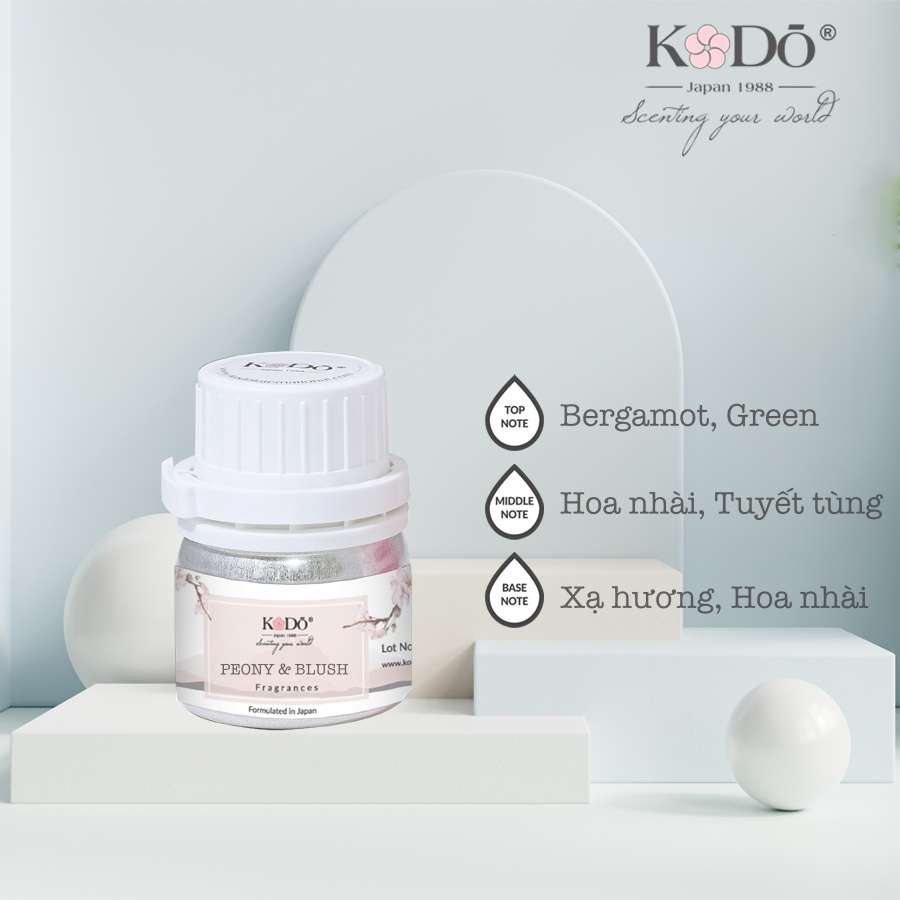 Tinh Dầu Nước Hoa Nguyên Chất - KODO - Peony &amp; Blush - Hương Hoa Ngọt - Hương thơm độc đáo - 50ml/110ml/500ml