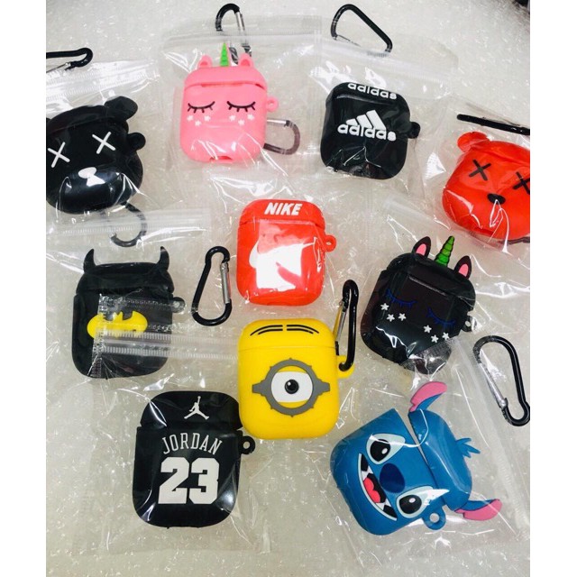 [GIẢM 5K ĐƠN 99k] Vỏ bảo vệ hộp sạc tai nghe Apple Airpods 1 2 bằng silicon TPU chống va đập, nhiều hình, có móc treo