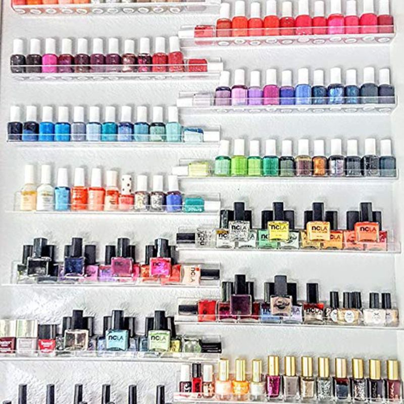 Set 6 Kệ Sách / Đồ Trang Điểm / Ảnh Bằng Acrylic Trong Suốt Gắn Tường / Đèn Led Tiện Lợi Dành Cho Phòng Bé