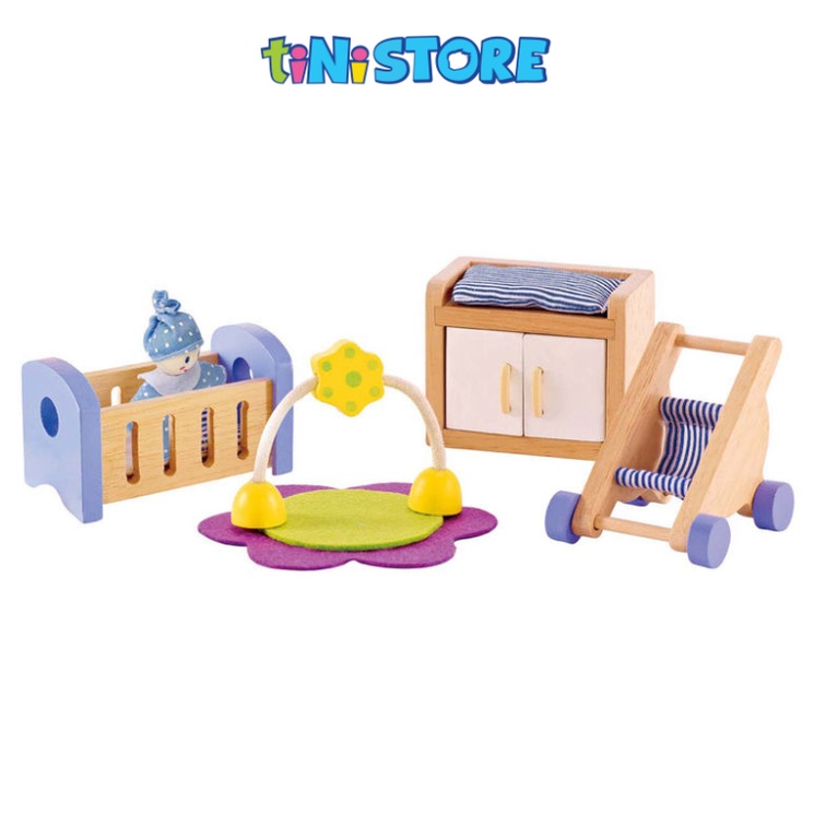 tiNiStore-Bộ đồ chơi gỗ hape phòng ngủ bé sơ sinh TiNiToy E3459