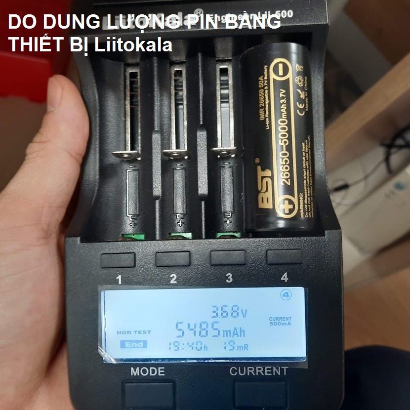 Pin li-ion 3.7v 26650 BST 5000mah xả cao 50A 2 đầu phẳng