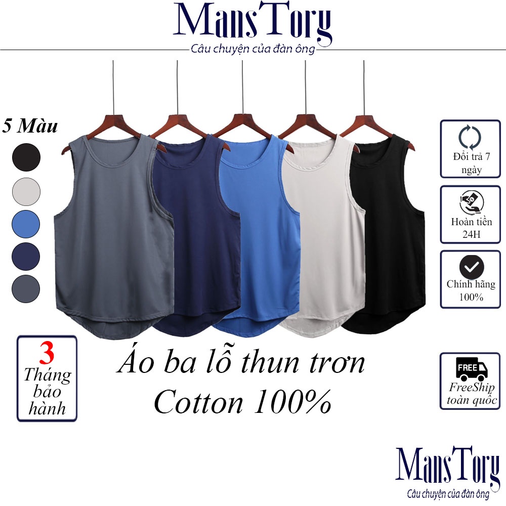 Áo ba lỗ nam thun cotton 100% để chơi thể thao, tập gym Form Chuẩn rẻ, đẹp
