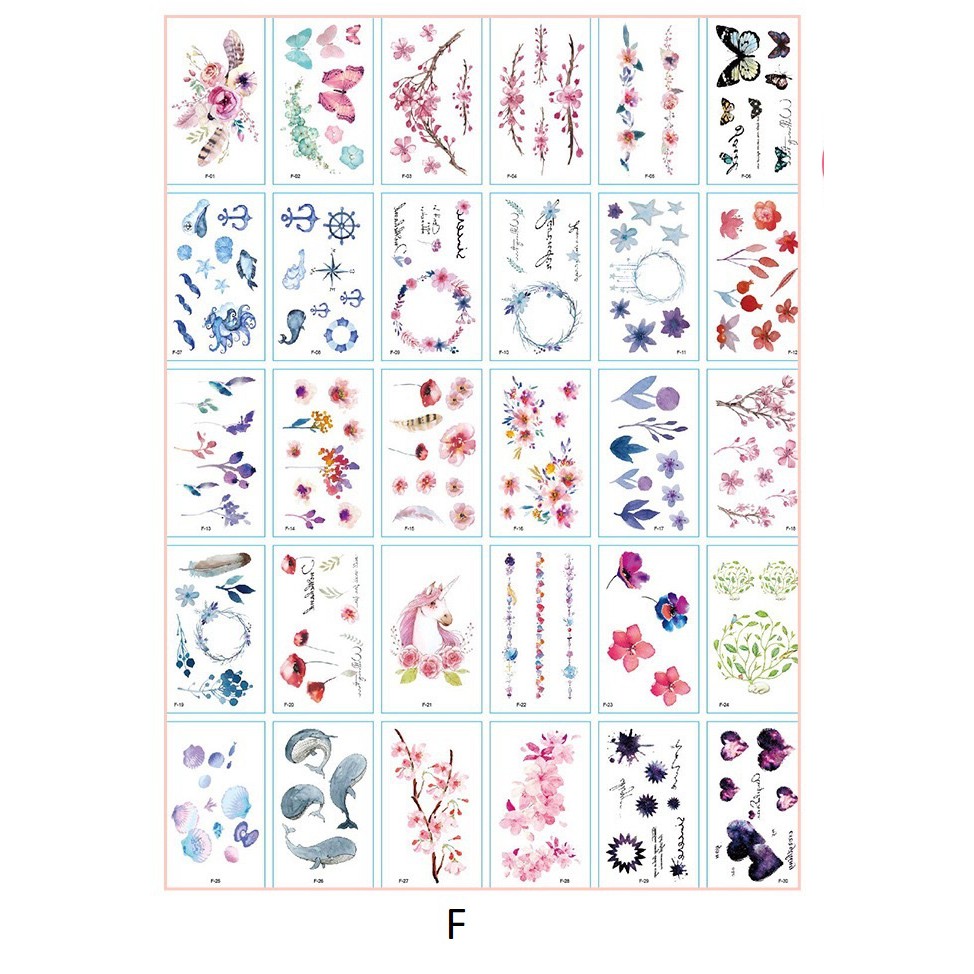 Bộ 30 Tờ Hình Xăm Nước Tha Thu