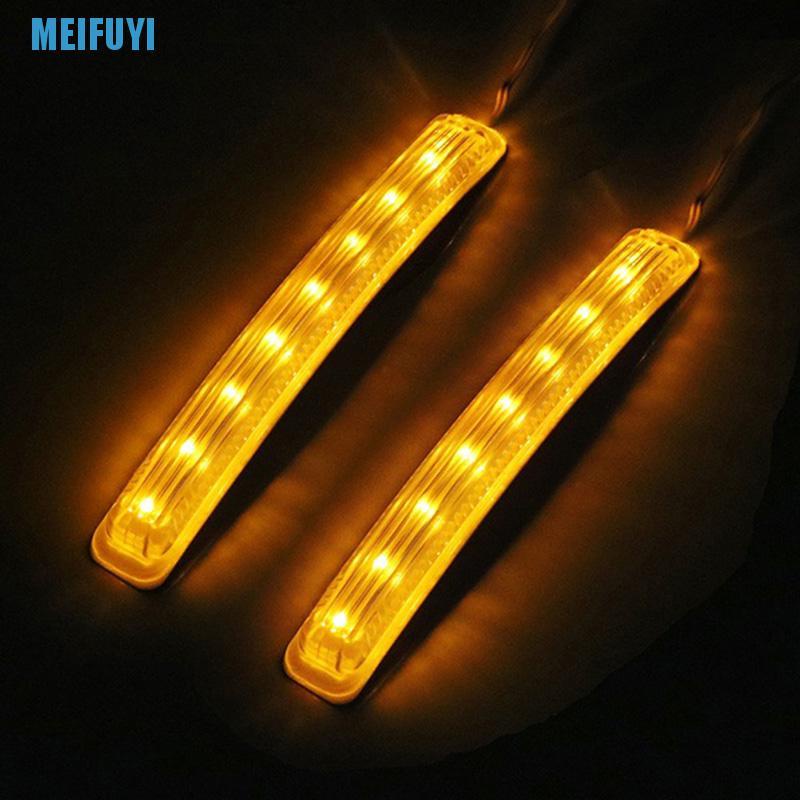 Bộ 2 Đèn Led 9 Smd12V 439v Mềm Gắn Gương Chiếu Hậu Màu Hổ Phách Chuyên Dụng Cho Xe Hơi