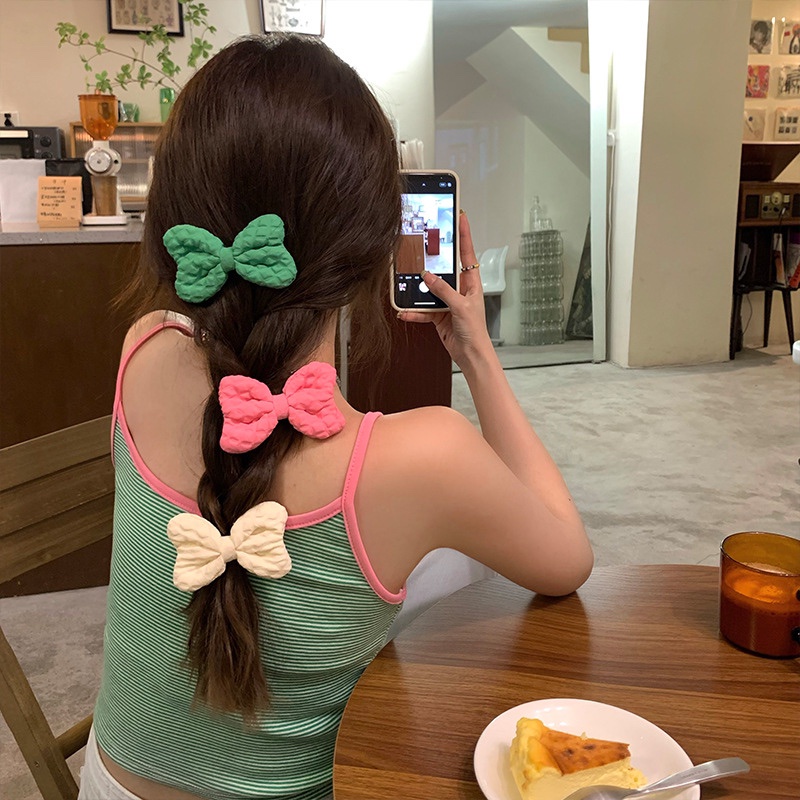 Kẹp Tóc Nơ Score Cao Cấp Phong Cách Nhật Hàn Dễ Phối Đồ Cho Nữ