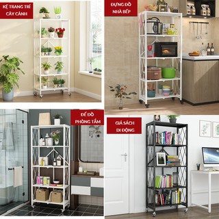 Kệ Gấp Gọn Đa Năng , Kệ Nhà Bếp MB HOME 3/4/5 tầng có bánh xe di chuyển (NC6)