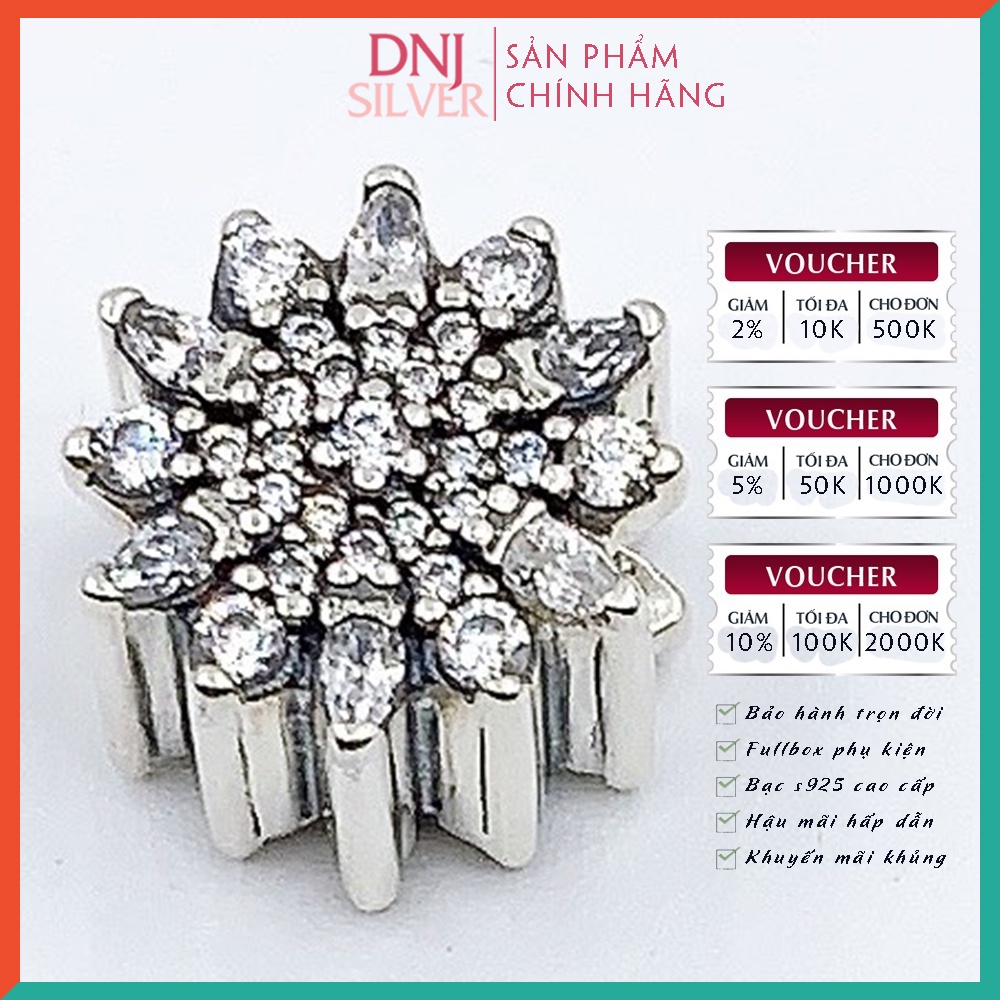 [Hàng cao cấp] Vòng tay bạc 925 cao cấp dành cho nữ - Vòng tay charm bạc chủ đề tuyết tinh khôi, trong trắng - DNB003