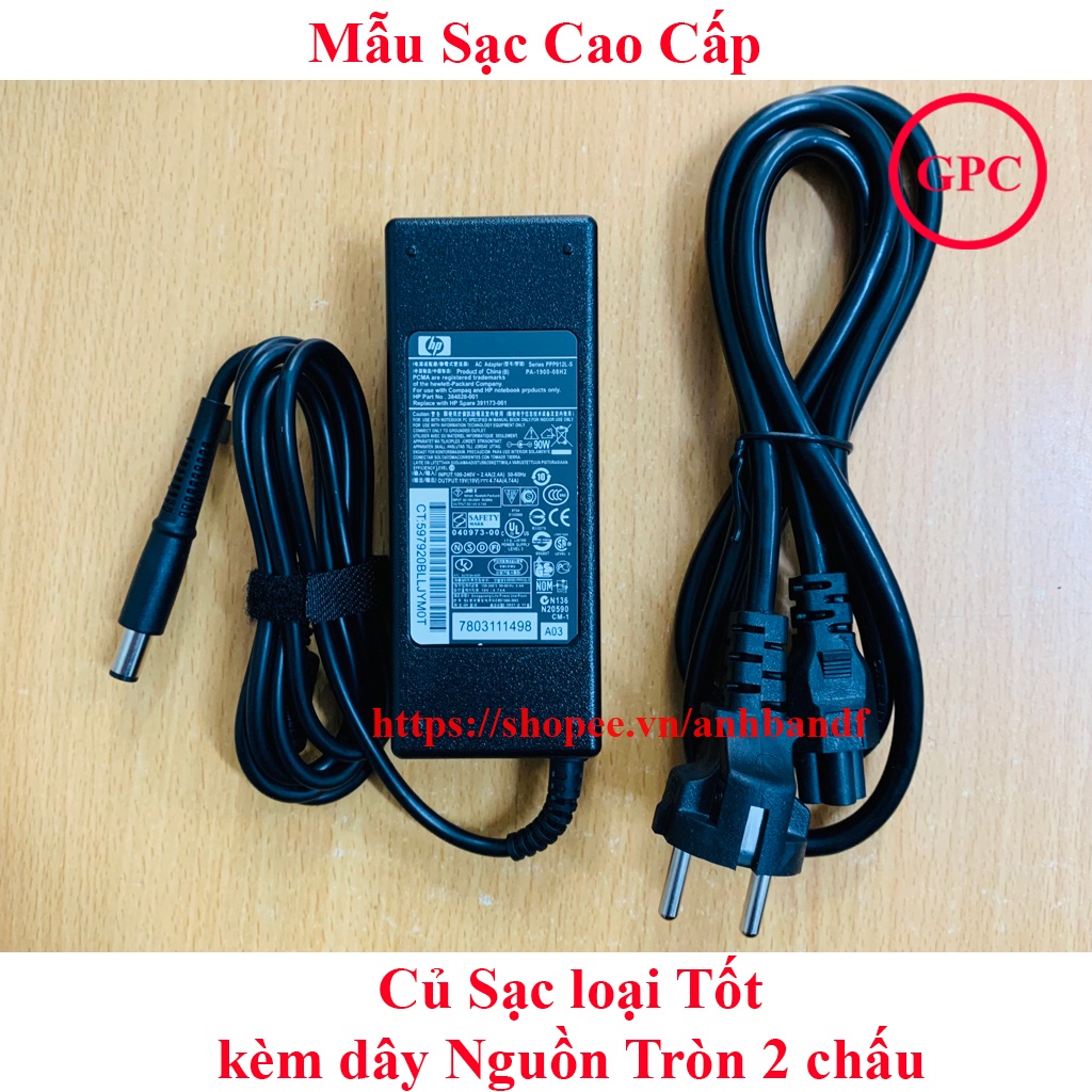 SẠC LAPTOP HP 19V - 4.74A chân kim to Nhập khẩu chất lượng cao - kèm dây nguồn