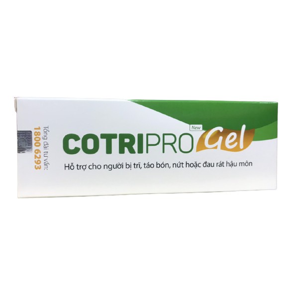 Combo viên uống Cotripro và COTRIPRO Gel Tube kem bôi co búi trĩ tuýp 10g và tuýp 25g