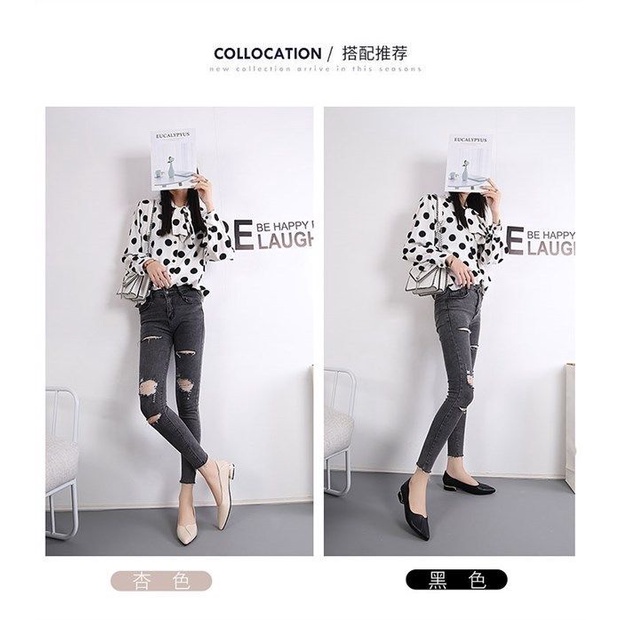 Giày Búp Bê Mũi Nhọn Đế Bằng Mềm Mại Thời Trang Cao Cấp Dành Cho Bà Bầu