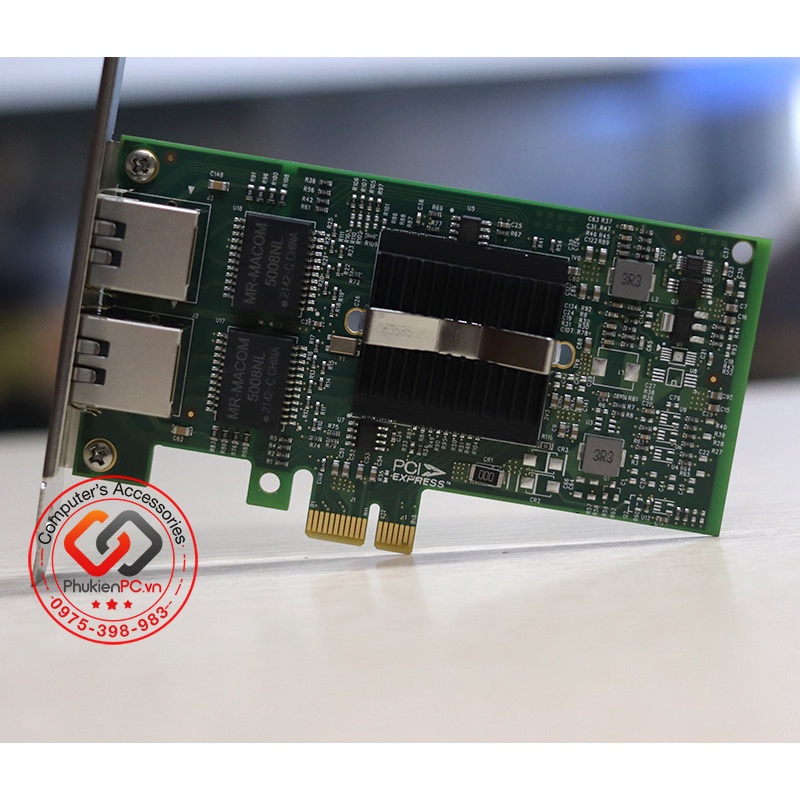 Card mạng LAN PCIE 1x to 2 Port LAN Gigabits 1000Mbps Chipset Intel 82575 cho máy tính PC Server WS Boot rom