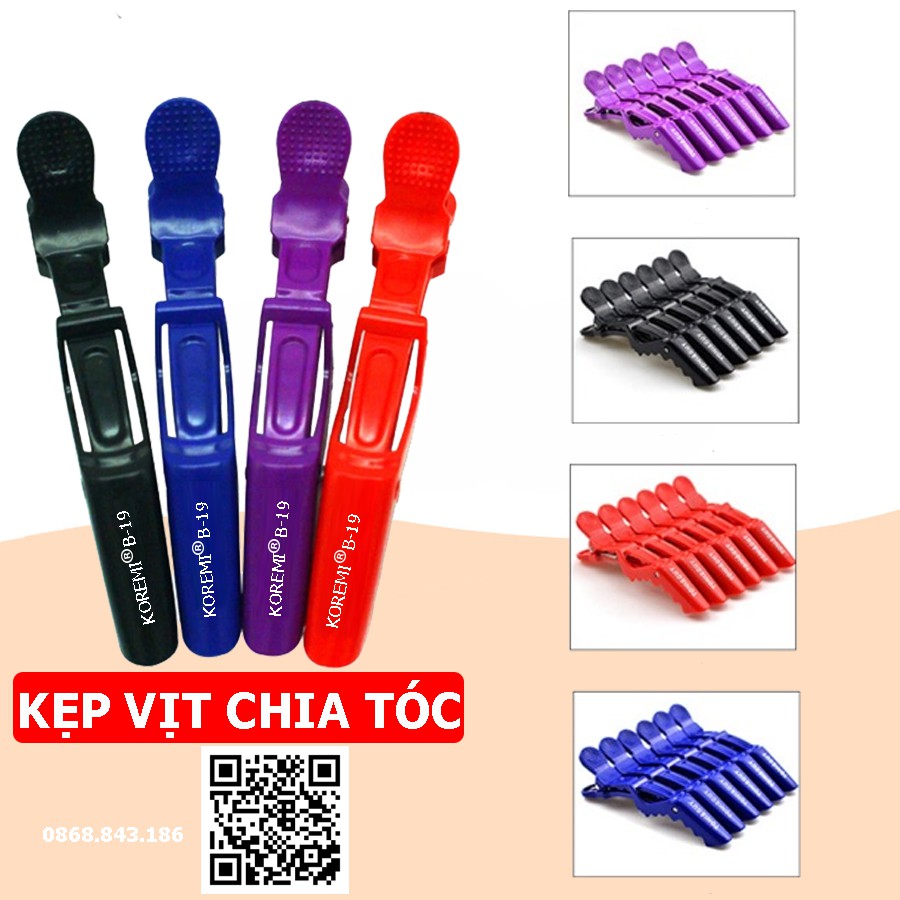 Bộ 6 kẹp cá sấu kẹp mỏ vịt giúp chia tóc, hỗ trợ quá trình tạo kiểu tóc SK019