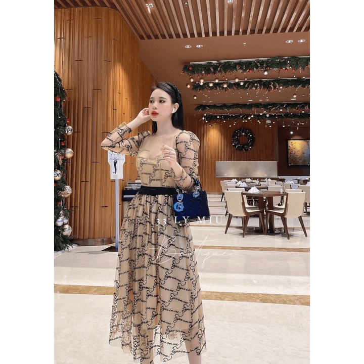 Đầm Lưới Thêu Chữ Kiểu Mới Siêu HOT UP