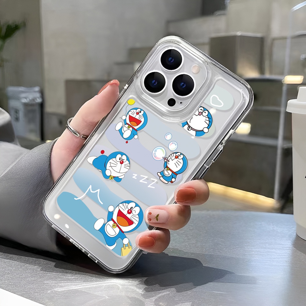 Ốp Điện Thoại Trong Suốt Họa Tiết Hoạt Hình Doremon Cho iphone 14 Pro Max 14 Plus 13 11 12 7Plus X XR XS Max