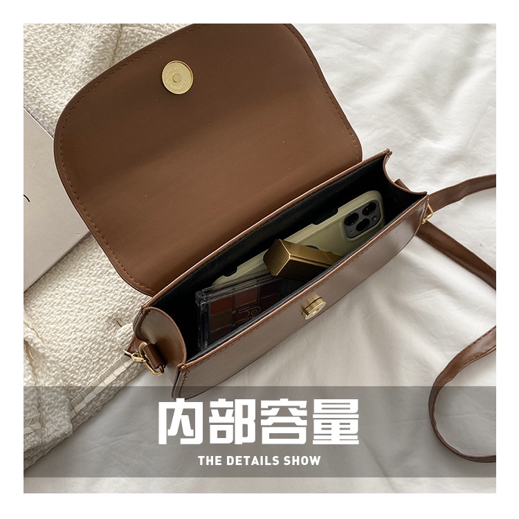 Túi đeo vai hình bán nguyệt màu trơn đơn giản thời trang