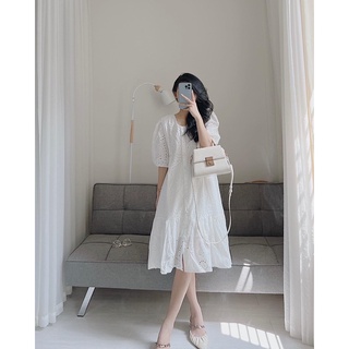 Váy dài đuôi cá hoa dập Samhyewear