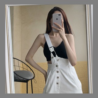 Quần Yếm Denim Cạp Cao Siêu Hách Dáng