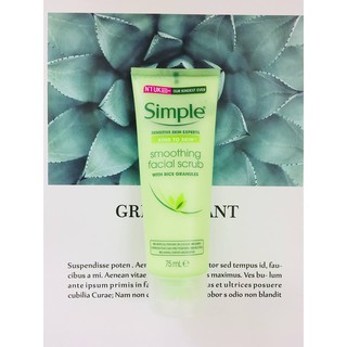 Tẩy Da Chết Simple Kind To Skin Soothing Facial Scrub dạng hạt , tẩy sạch dịu nhẹ