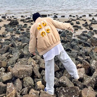 Áo khoác bomber jump smiley face unisex style hàn quốc