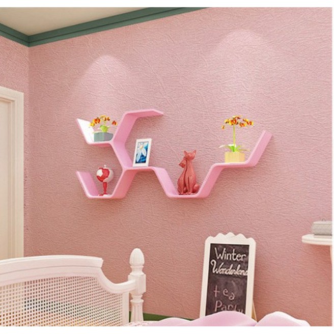 Decal giấy dán tường màu hồng nhám sợi khổ 45cm keo sẵn(giá bán 1m dài)