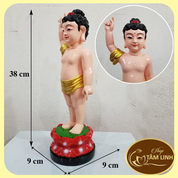 Tượng Đức Phật Đản Sanh cao 38cm