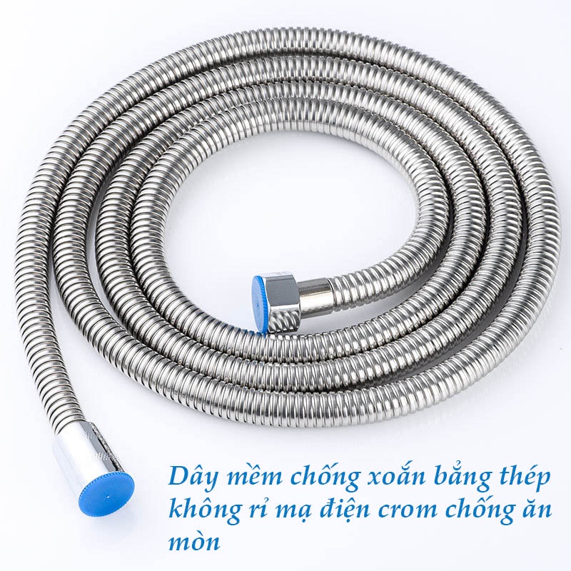 Bộ vòi sen tắm cao cấp VHS1-Gulangyu có 5 chế độ xả nước kèm dây mềm chống xoắn dài 1.5m và giá đỡ