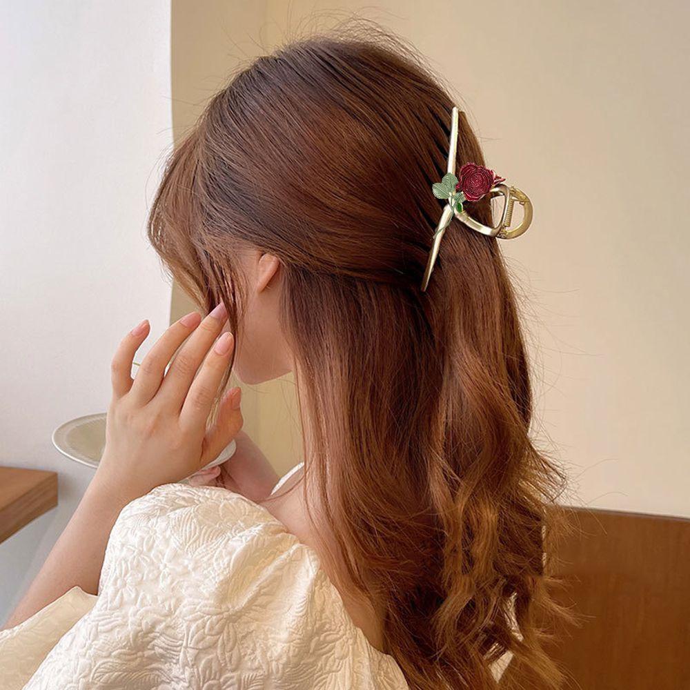 ORIENTLII 1 PC Women Hair Barrettes Fashion Metal Flowers Hollow Out Headwear