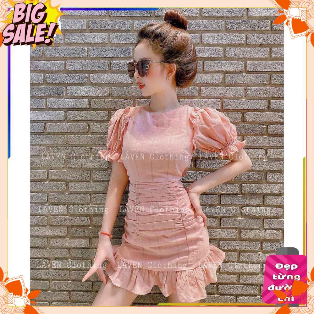 [HÀNG CAO CẤP] Đầm xòe bèo tay nhúng hở lưng kèm mút | BigBuy360 - bigbuy360.vn