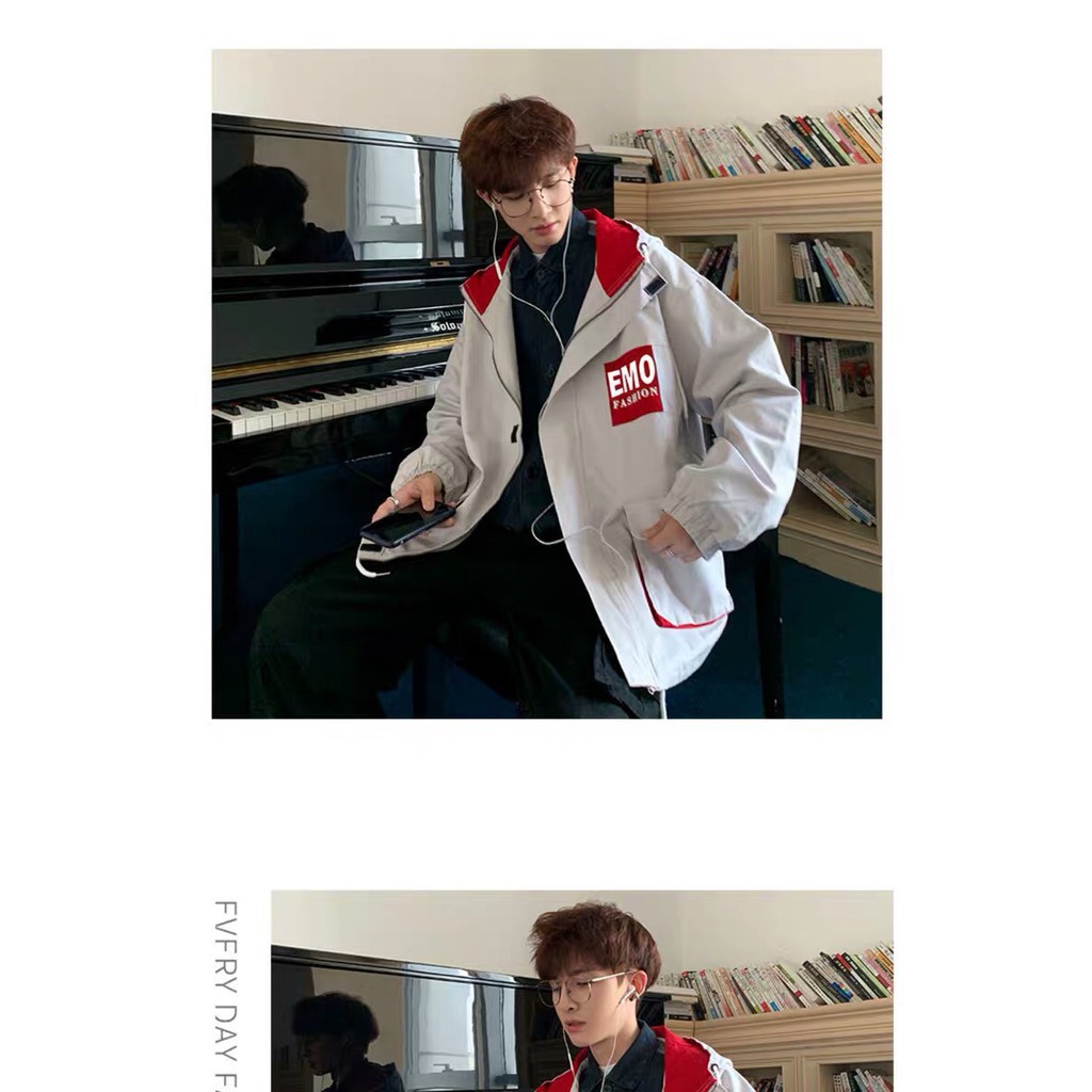 Áo Khoác Ấm Kaki Nam Có Mũ Form Rộng EMO, Áo Khoác Túi Hộp Nam Nữ Cao Cấp | BigBuy360 - bigbuy360.vn