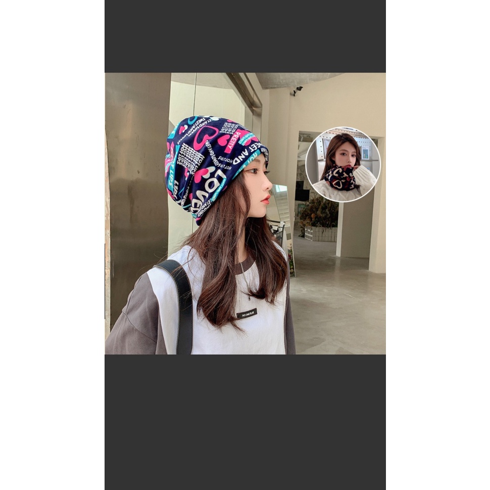 Khăn ống đa năng len lông thỏ lót nỉ thời trang Nam, Nữ- Khăn đi phượt, khẩu trang loại dày dặn ấm áp không xù lông