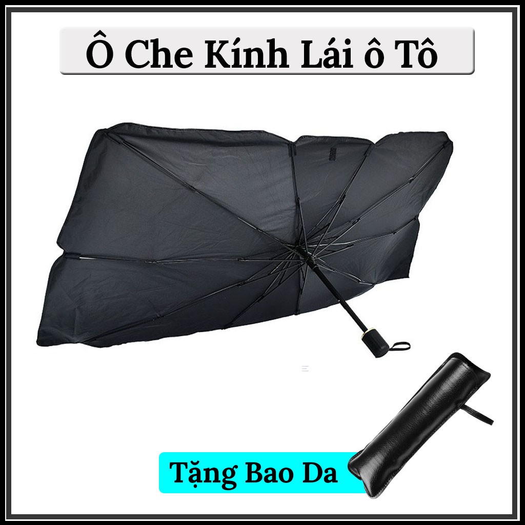 Dù Che Nắng Ô Tô Cao Cấp, Dù Che Kính Lái Xe Hơi (Tặng BAO DA) - Chống Nắng, Bảo Vệ Nội Thất, Chống Tia UV