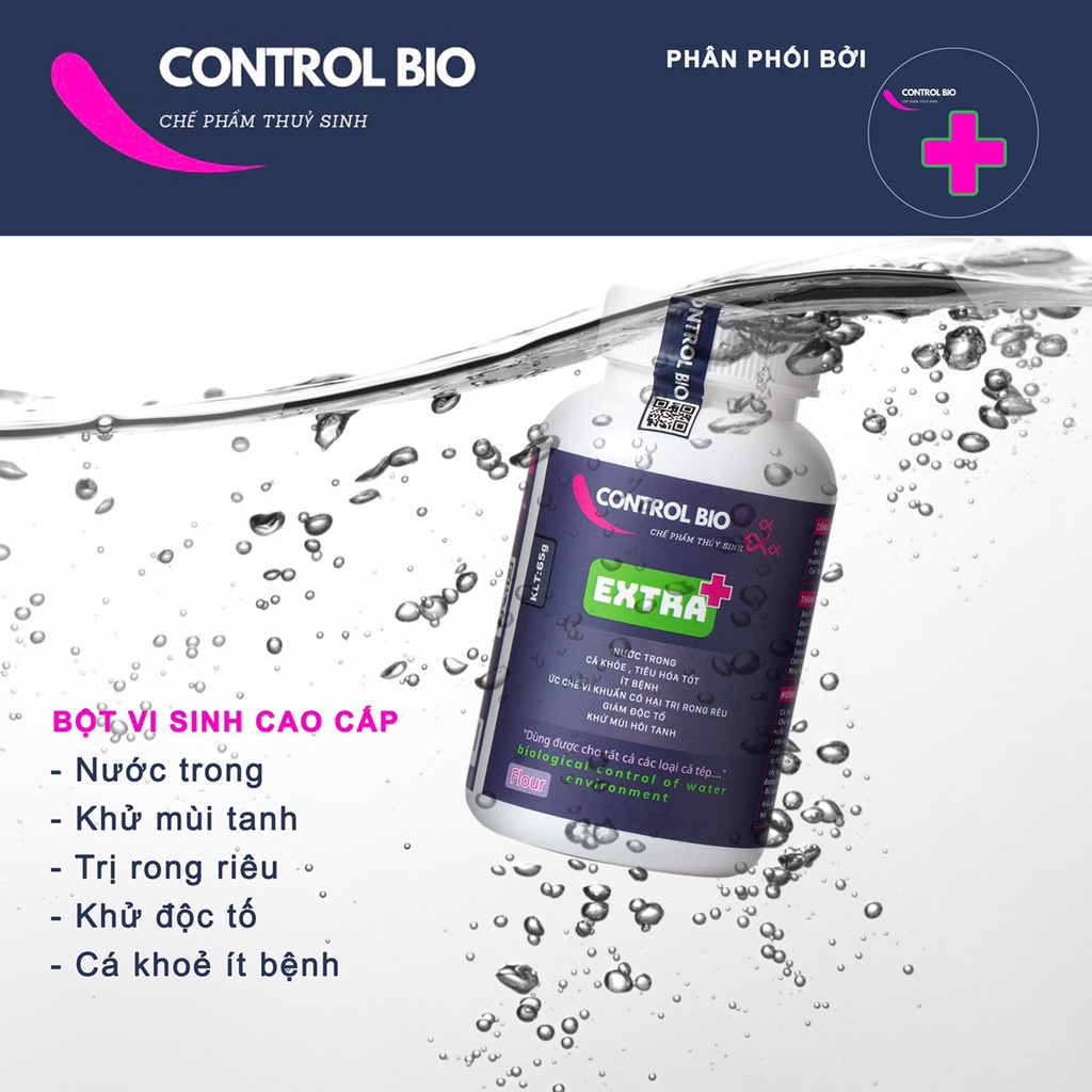 Chai 65g Men Vi Sinh Extra+  Hỗ Trợ Tạo Môi Trường Vi Sinh, Trong Nước Cho Hồ Cá, Bể Cá