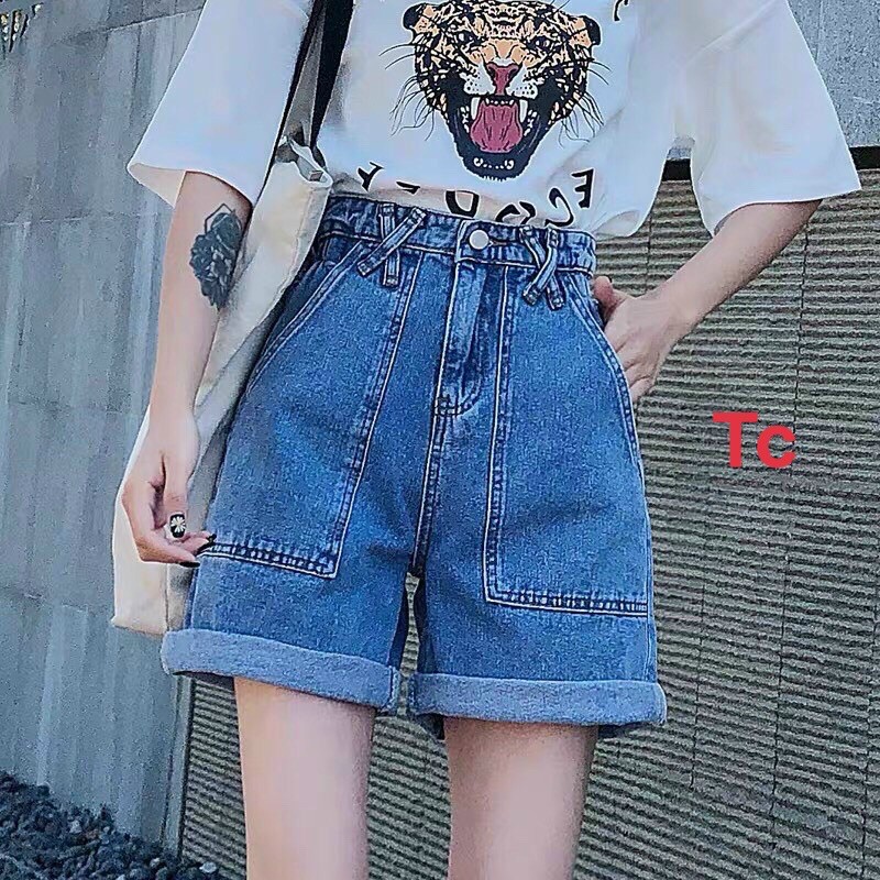 QUẦN jeans shorts bò đai chéo