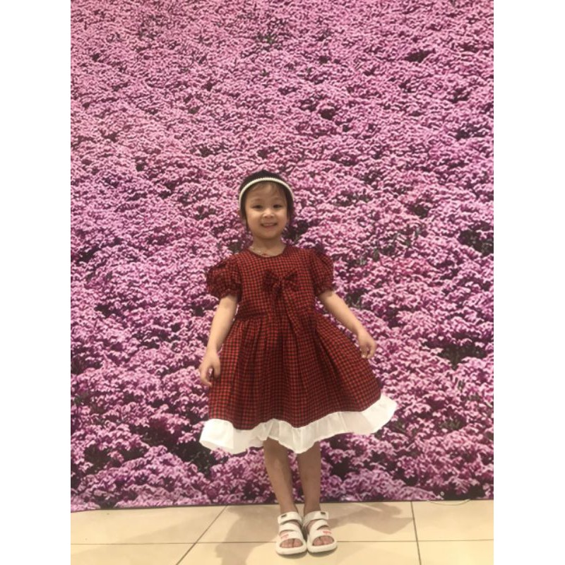 Váy caro đỏ đen