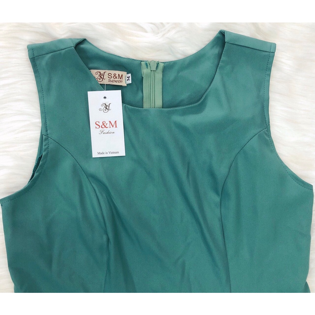 Đầm xòe phối bèo sát nách - GR0220 (hình thật shop chụp)
