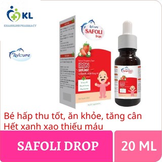 Avisure Safoli Drops - Bổ sung sắt cho bé dạng giọt, giúp bé hấp thu, ăn ngon, tăng cân và hết xanh xao thiếu máu(20ml)