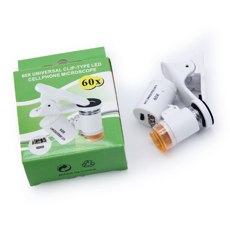 Kính Hiển Vi Mini Phóng To 60X Có Đèn LED UV Và Chức Năng Dò Tiền Chuyên Dụng