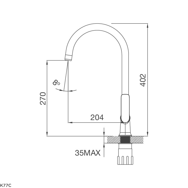 Vòi rửa chén Malloca K77C