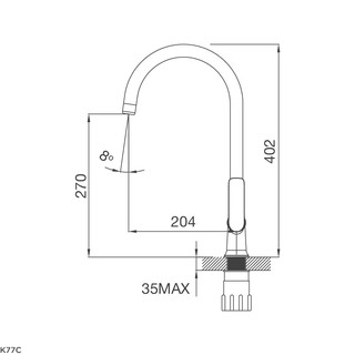 VÒI RỬA CHÉN MALLOCA K77C