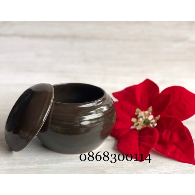 Âu sứ đựng muối, mỡ Bát Tràng
