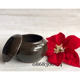 Âu( hũ) sứ đựng muối, mỡ Bát Tràng