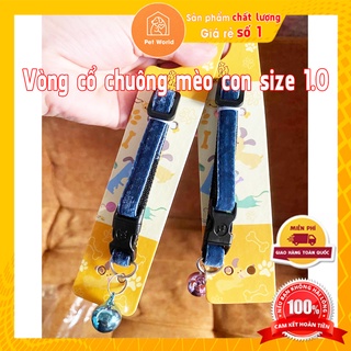 [Tìm mèo dễ dàng] Vòng cổ chuông mèo con size 1.0cm nhiều màu xinh xắn, dây vải bò chắc chắn