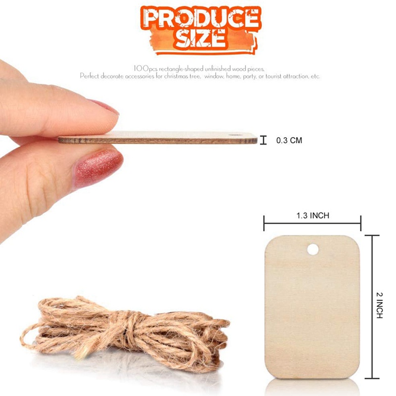 Set 100 Miếng Gỗ Vuông Rỗng Chưa Hoàn Thành Dùng Để Chạm Khắc Đồ Thủ Công DIY