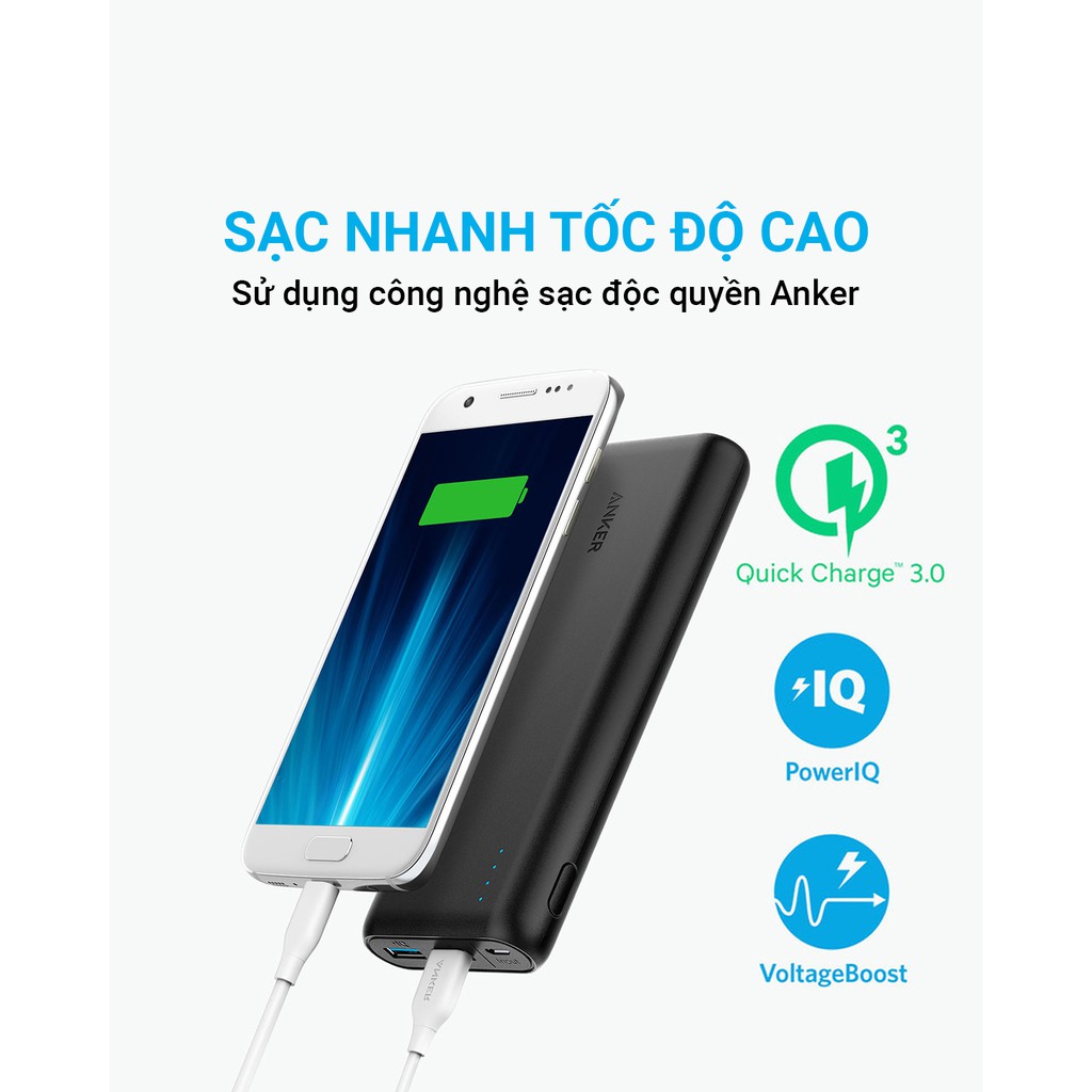 [Mã ELMALL150 giảm 8% đơn 500K] Pin sạc dự phòng ANKER PowerCore Speed 20000mAh QC 3.0 - A1278