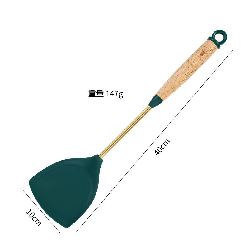 Xẻng Nấu Ăn Bằng Silicone Và Inox 304 Chống Dính Tiện Dụng