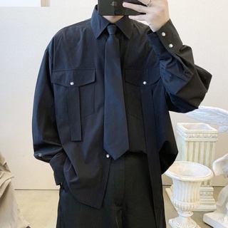 Áo sơ mi đồng phục tay dài phong cách Hàn Quốc 2020 thời trang cho nam và nữ
