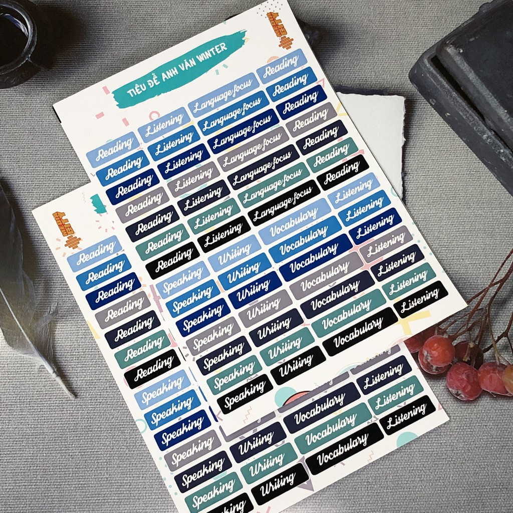 Sticker Đề Mục Anh Văn - Sticker Ham Học