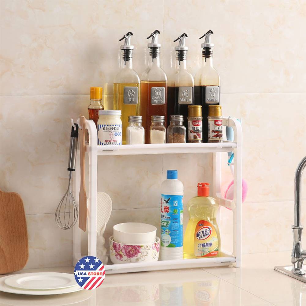 [Tổng Kho Sỉ] Giá Kệ Để Đồ Nhựa Cao Cấp 2 TẦNG T2 (Cao Tới 40cm) - Kệ Để Đa Năng Phòng Bếp, Phòng Tắm