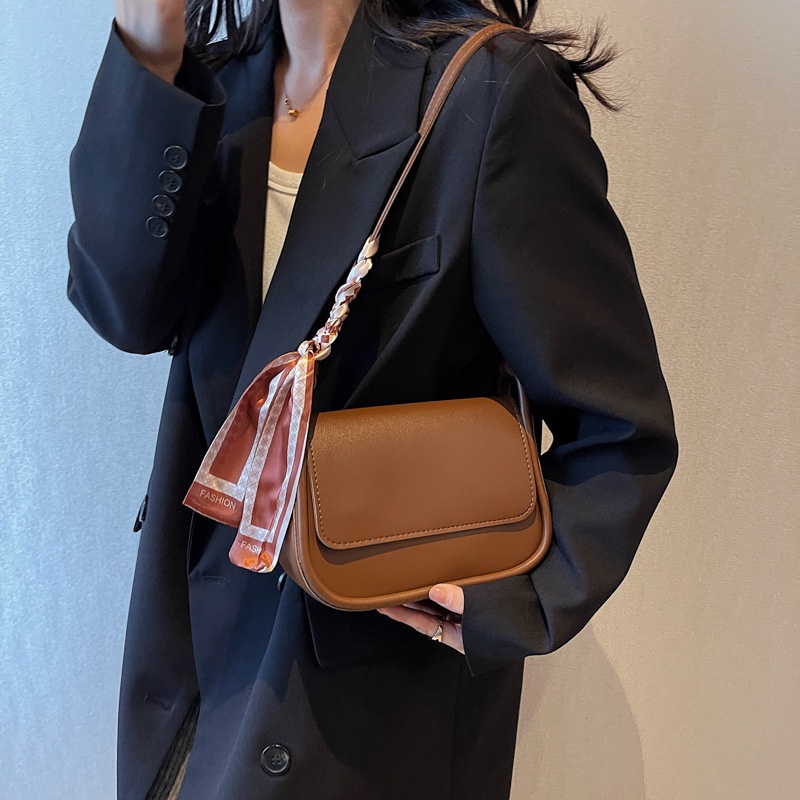 Túi Đeo Chéo Vuông Nhỏ Màu Trơn Đơn Giản Phong Cách Phương Tây Hàng Mới