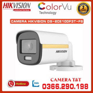 CAMERA THÂN TRỤ COLORVU HIKVISION DS-2CE10DF3T-FS - FULL MÀU BAN ĐÊM - BẢO HÀNH 24 THÁNG